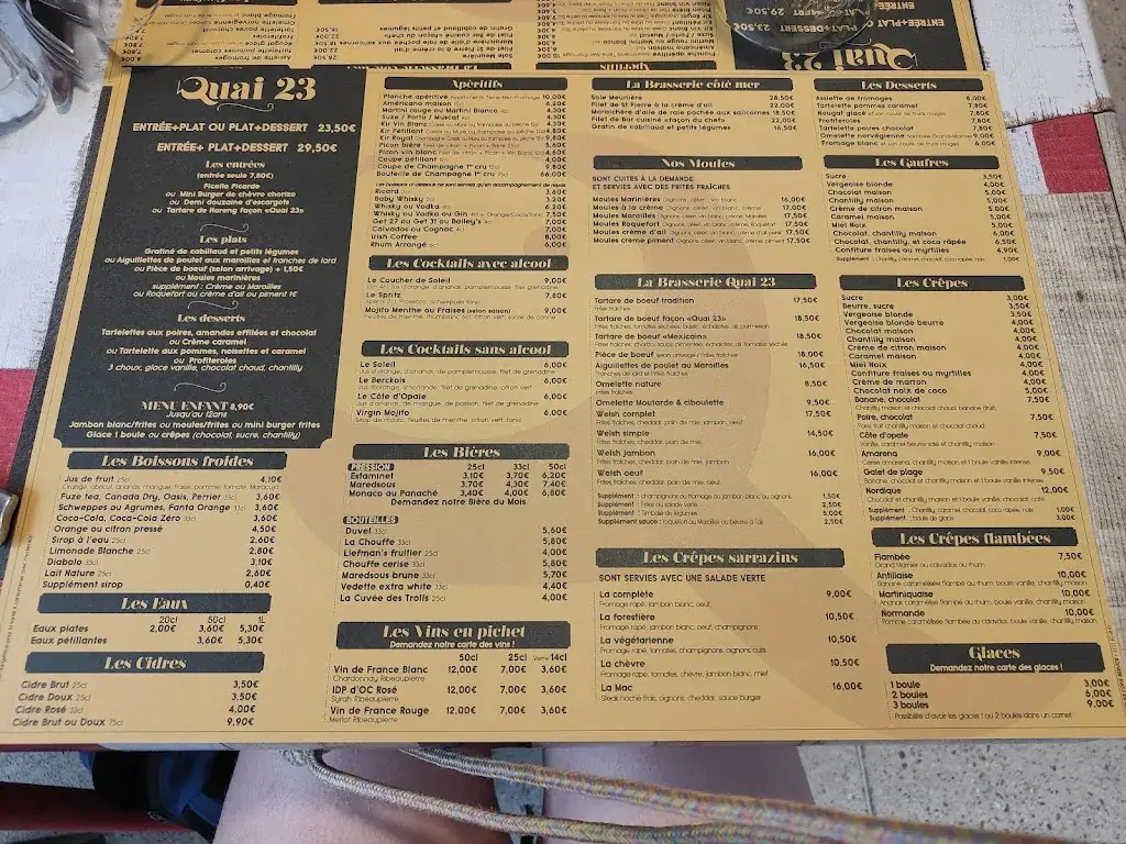 Menu_L'Océane - Quai 23_Berck_image_1