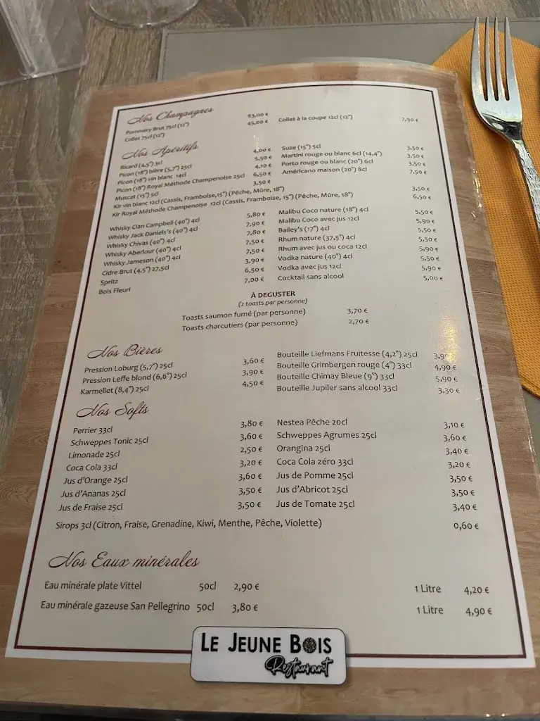 Menu_Restaurant Le Jeune Bois_Beauvois-en-Cambrésis_image_2