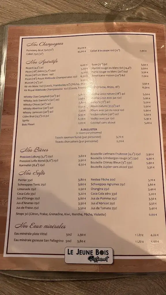 Menu_Restaurant Le Jeune Bois_Beauvois-en-Cambrésis_image_4