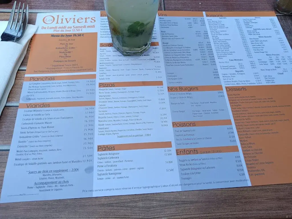 Menu_Les Oliviers_Caudry_image_1