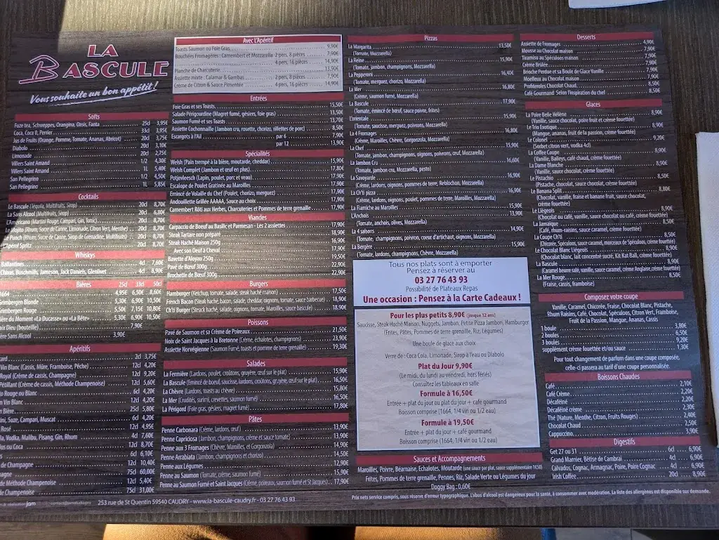 Menu_La Bascule Caudry_Caudry_image_1