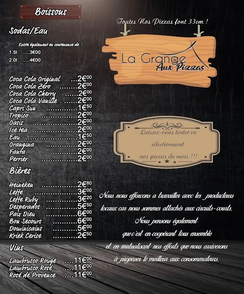 Menu_La Grange aux pizzas_Beauvois-en-Cambrésis_image_3