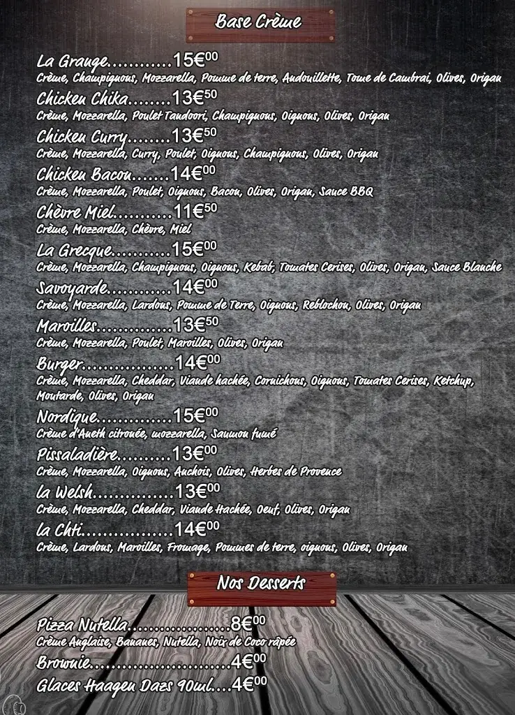 Menu_La Grange aux pizzas_Beauvois-en-Cambrésis_image_4