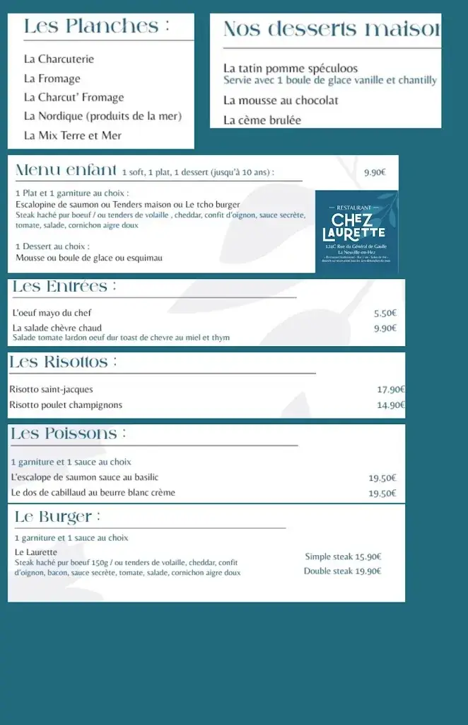 Menu_Restaurant chez Laurette La Neuville en Hez 60510_Neuville-en-Hez_image_1