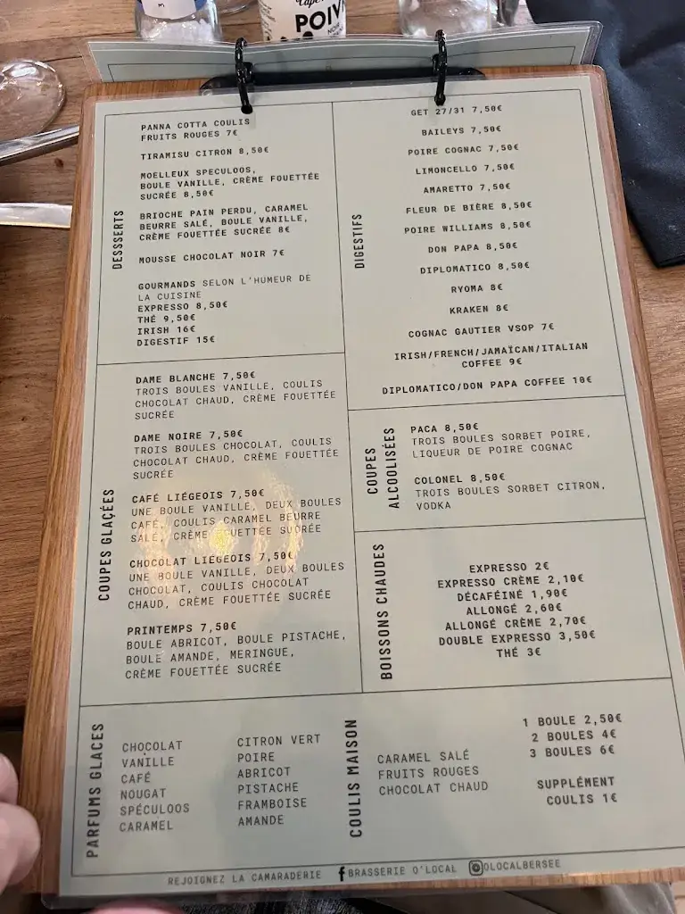 Menu_Brasserie O'local_Bersée_image_1