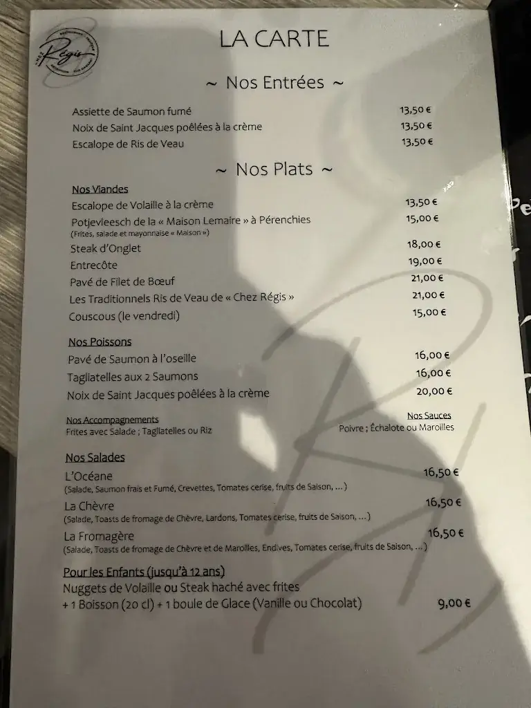 Menu_Chez Régis_Bailleul_image_1