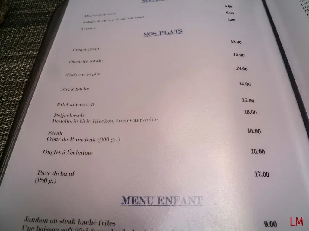Menu_Brasserie Mélusine_Bailleul_immagine_1