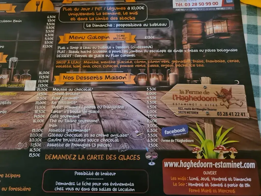 Menu_Ferme de l'Haghedoorn-Restaurant français_Méteren_image_3