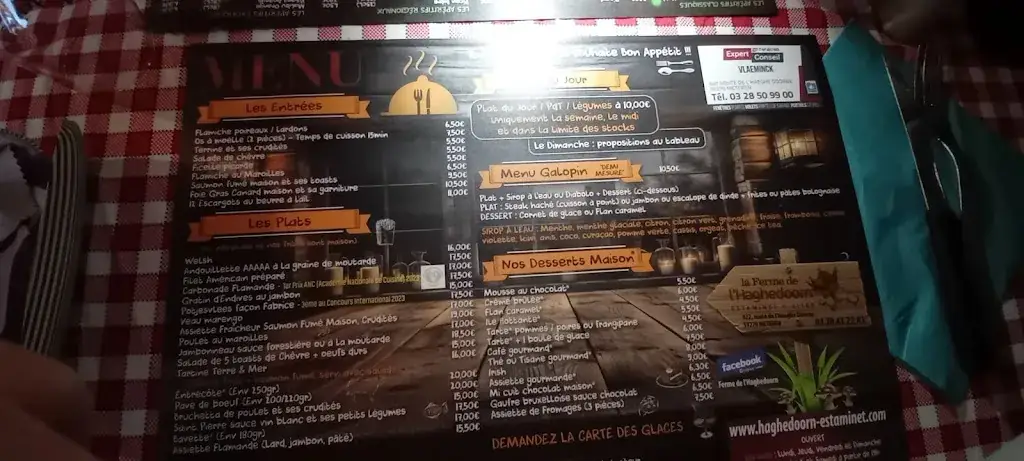 Menu_Ferme de l'Haghedoorn-Restaurant français_Méteren_image_4