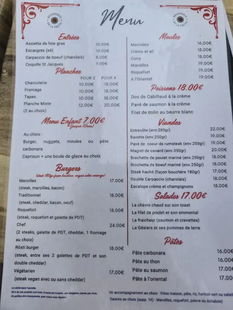 Menu_BRASSERIE DE LA FRETTE_Tergnier_immagine_1