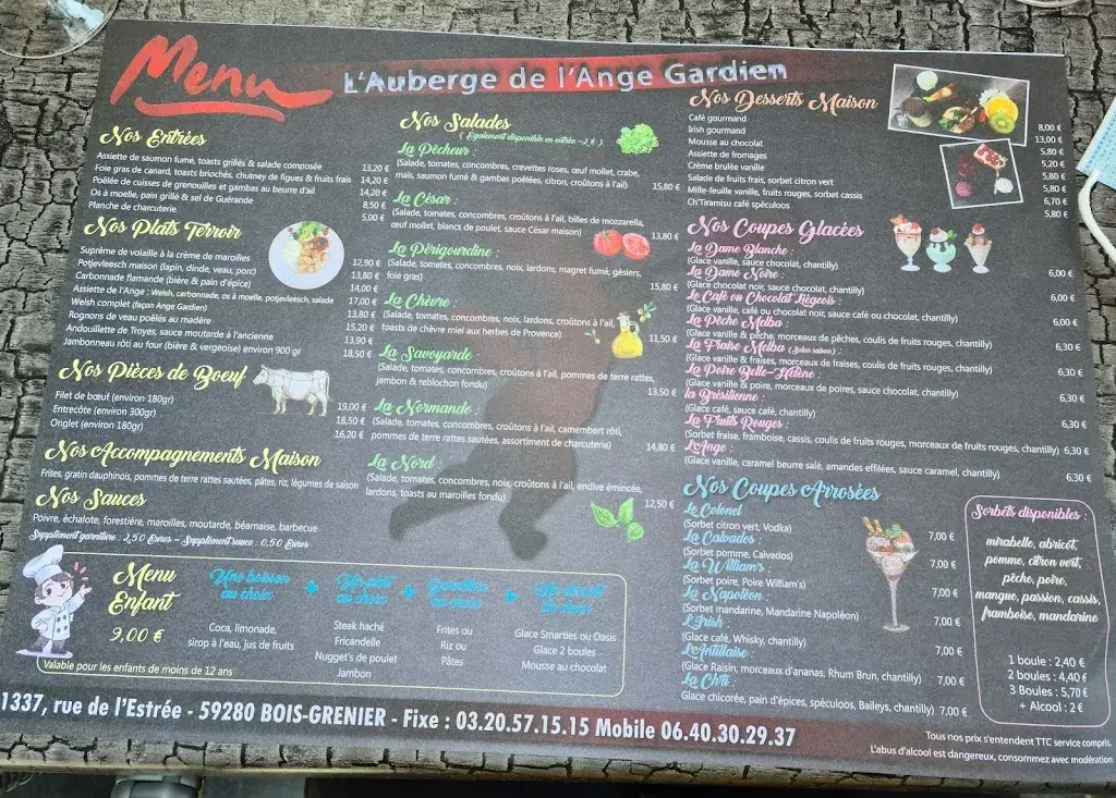 Menu_Auberge de l'Ange Gardien_Bois-Grenier_image_2