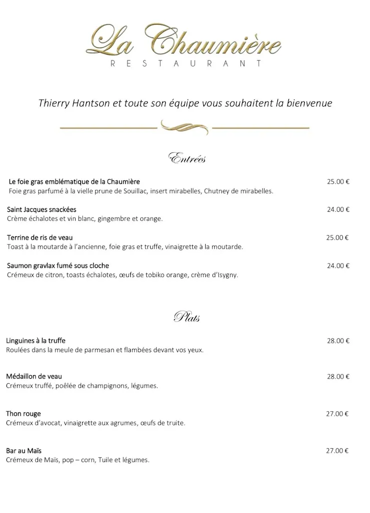 Menu_La chaumière Restaurant_Beuvry-la-Forêt_image_4