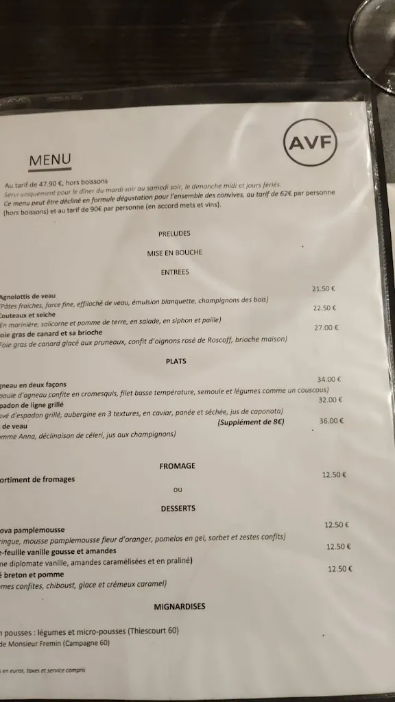 Menu_Hostel La Vieille Ferme_Meux_image_2