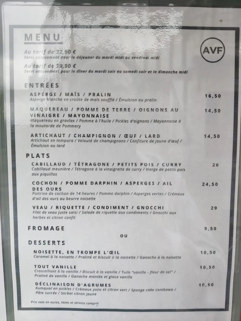 Menu_Hostel La Vieille Ferme_Meux_image_3