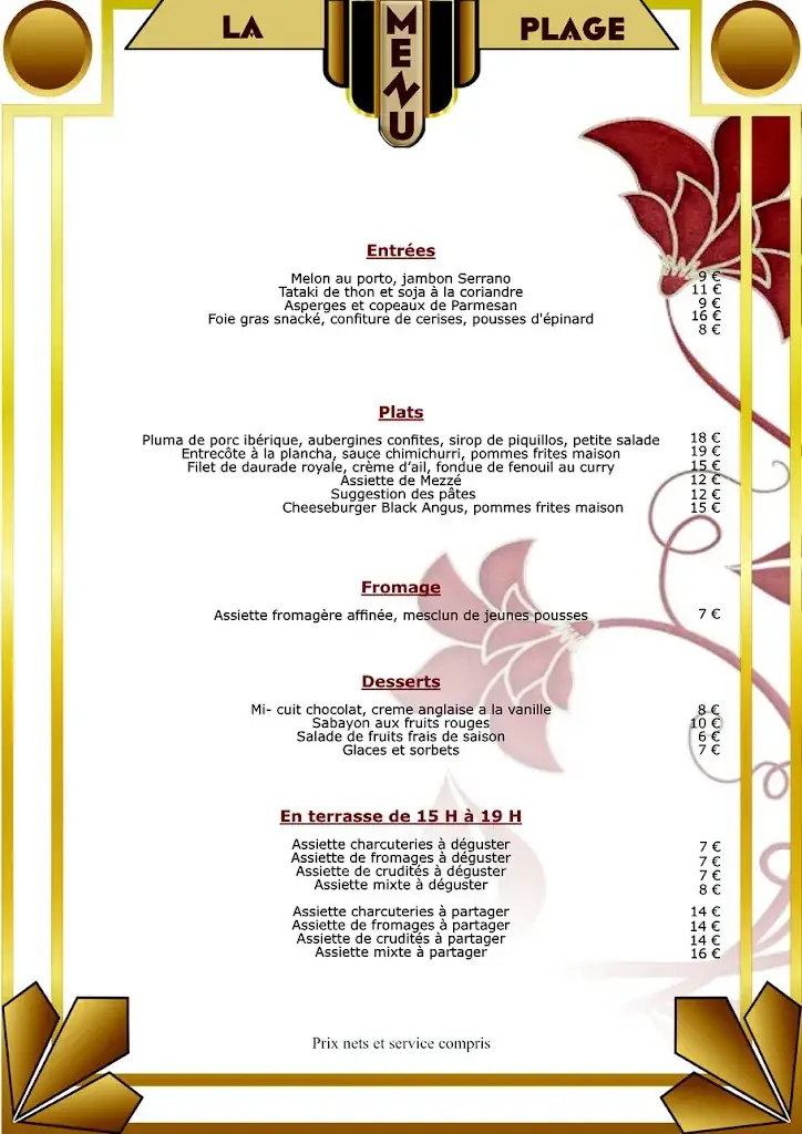 Menu_Plage de Lys Chantilly_Boran-sur-Oise_image_1