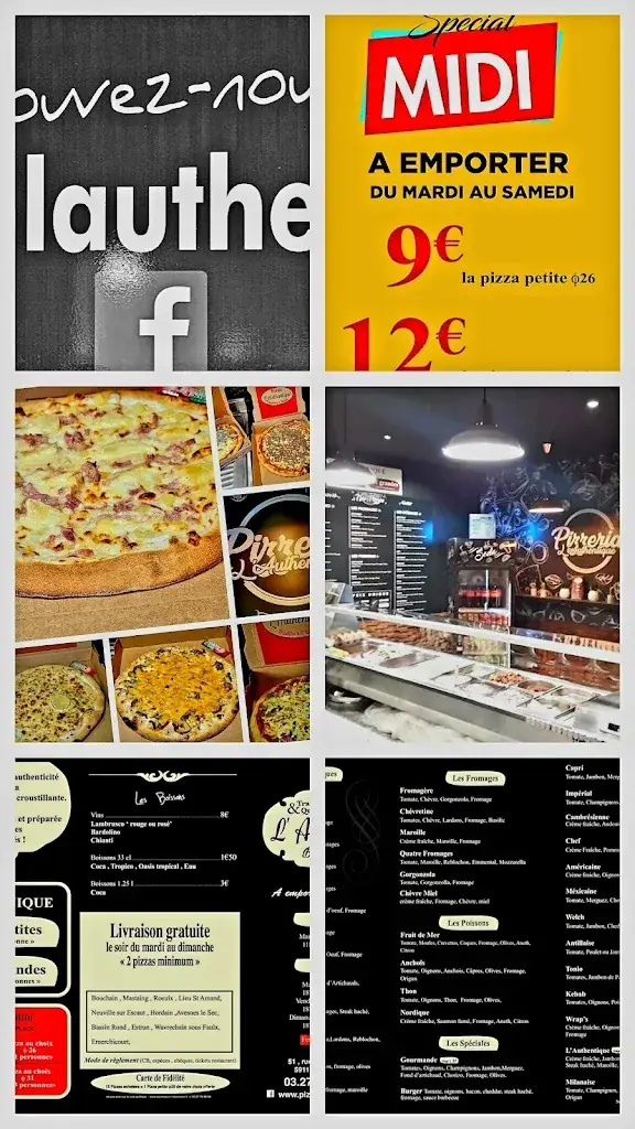 Menu_Pizzéria L'Authentique_Bouchain_image_2