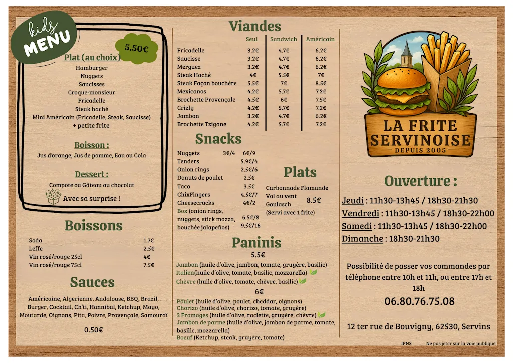 Menu_La Frite Servinoise_Servins_image_1