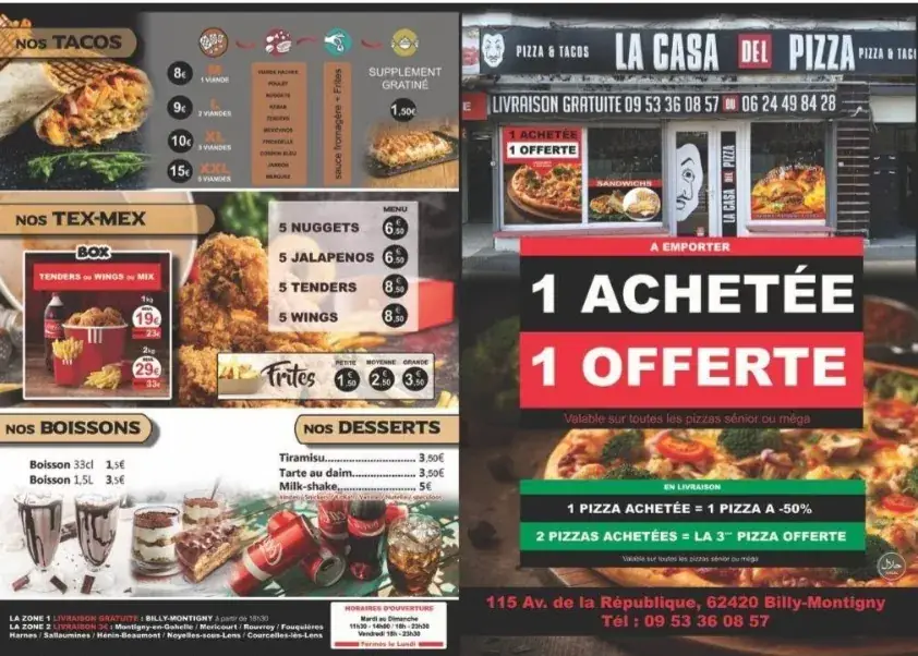 Menü_Casa Del Pizza_Billy-Montigny_Bild_2