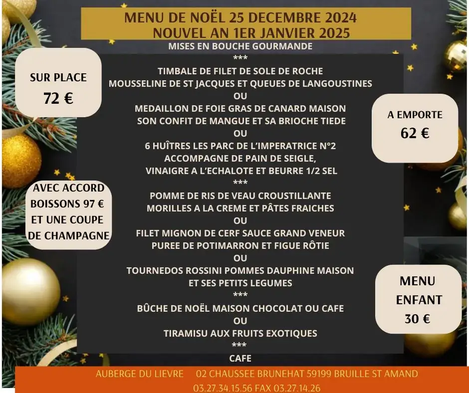 Menu_L'Auberge du Lièvre_Bruille-Saint-Amand_image_1