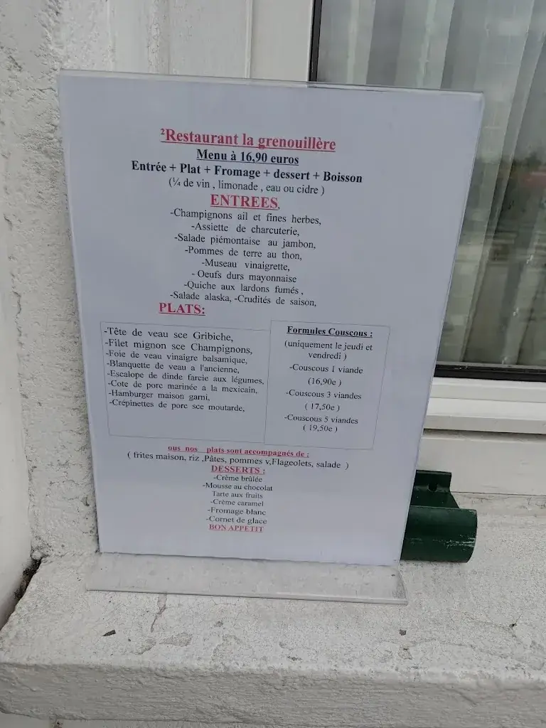 Menu_Restaurant La Grenouillère_Boves_image_2