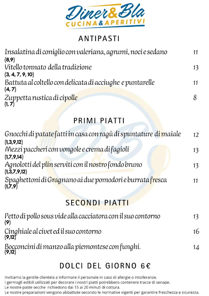 Menu_Diner&Bla RISTORANTE_Italy_image_1