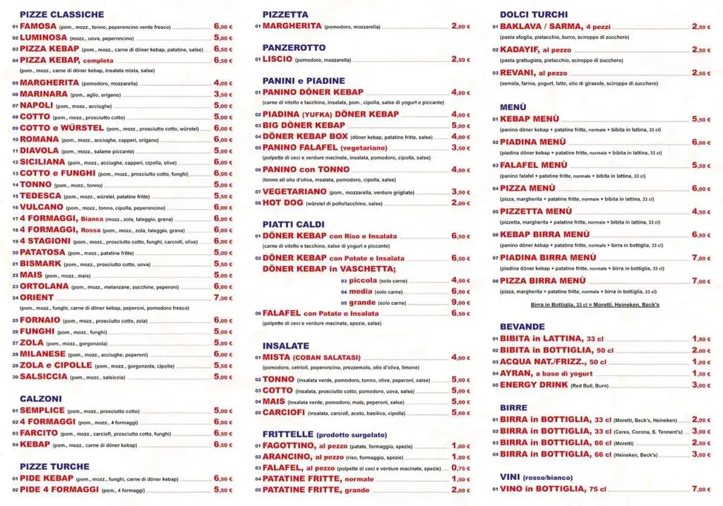 Menu_Istanbul Kebap&Pizza Boves_Italy_immagine_1