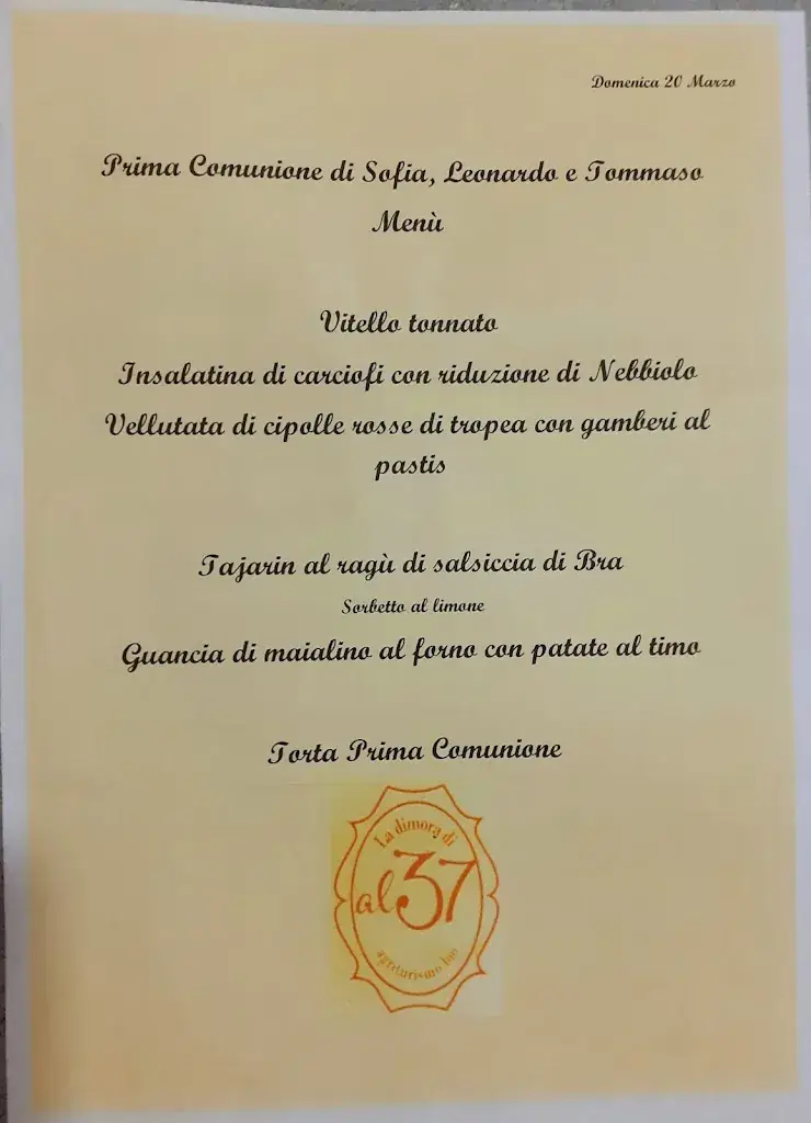 Menu_RISTORANTE LA PICCOLA DIMORA DI AL 37_Italy_image_1