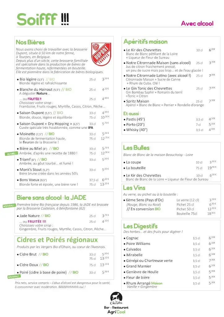 Menu_Les Chevrettes - Bar et restaurant_Rieulay_image_1