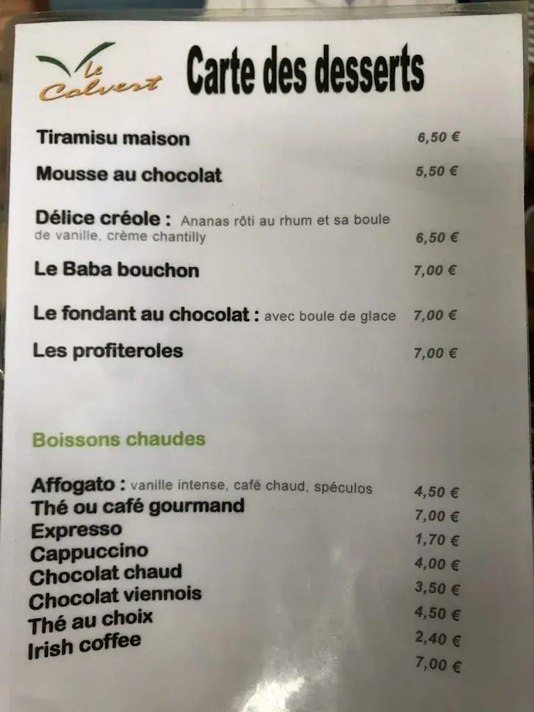 Menu_Restaurant le colvert_Marchiennes_image_2