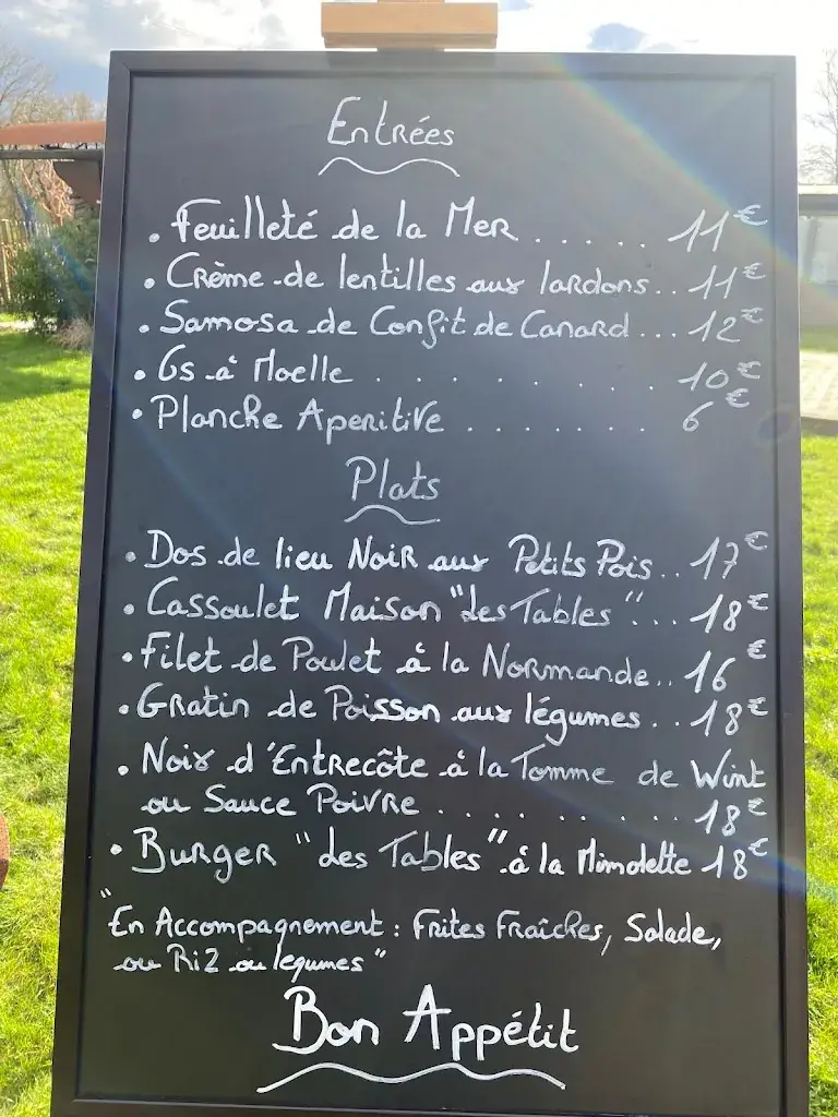 Menu_Restaurant Les Tables comme à la maison_Calonne-sur-la-Lys_image_1