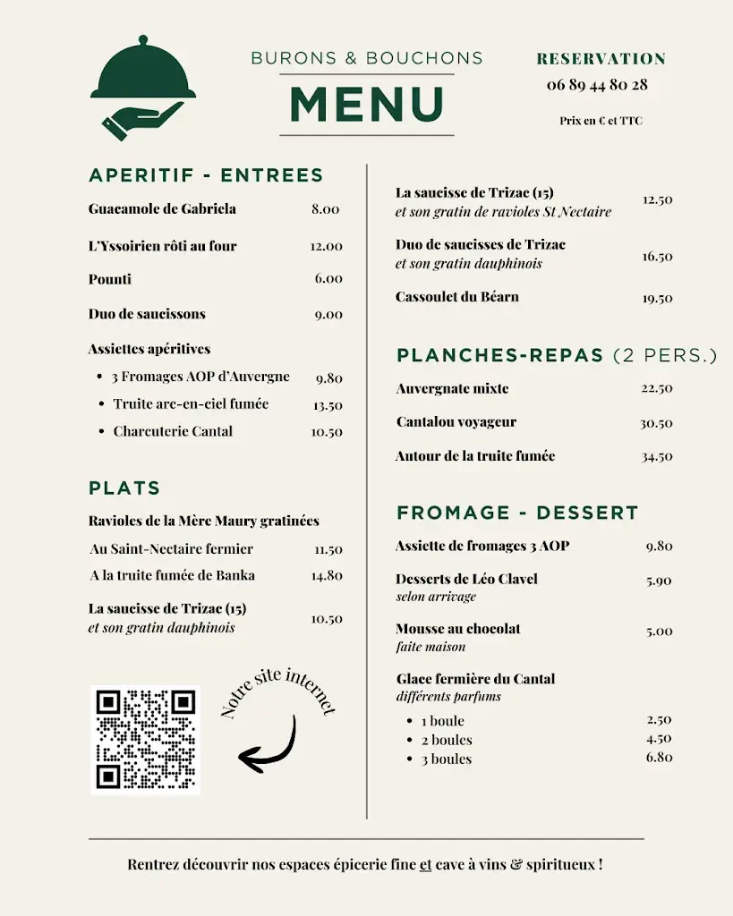 Menu_BURONS et BOUCHONS - Bistro/Resto de pays, Pub Cantalou, Caviste et Epicerie Fine Paysanne_Condat_immagine_1