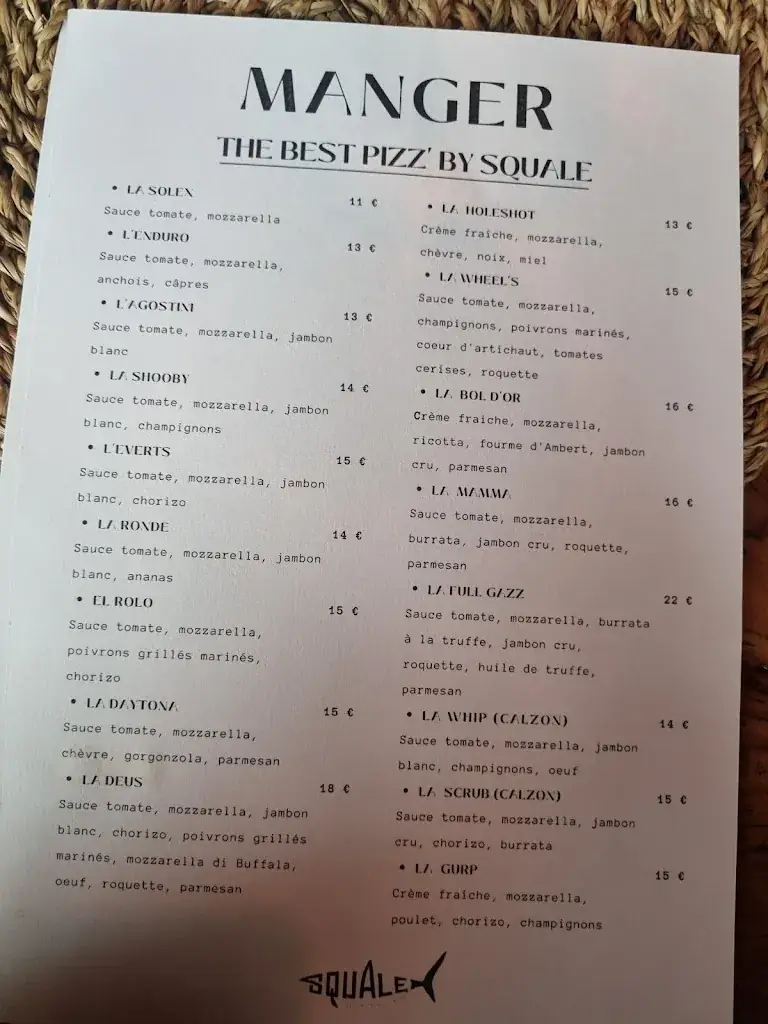 Menu_Le Squale by Daytona Motors_Bondues_image_1