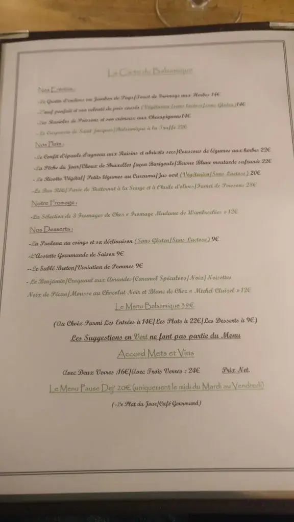 Menu_Balsamique Restaurant Benjamin Bajeux_Wambrechies_image_2