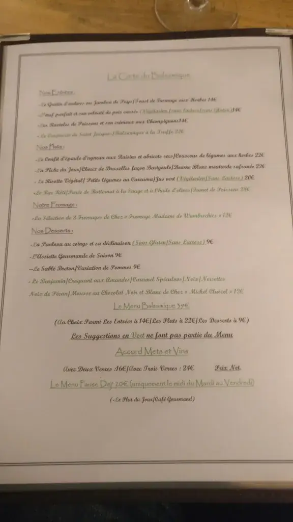 Menu_Balsamique Restaurant Benjamin Bajeux_Wambrechies_image_3