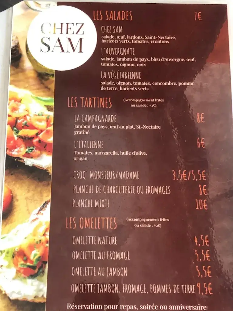 Menu_Snack Bar Chez SAM_Condat_image_2