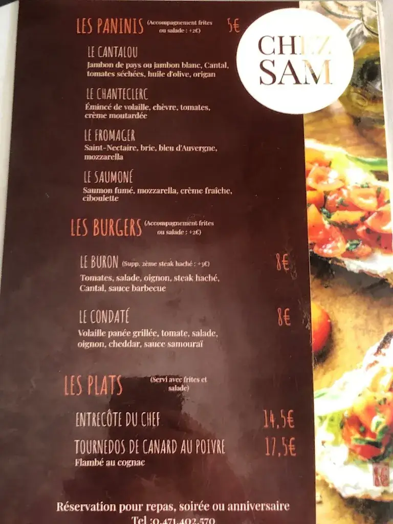 Menu_Snack Bar Chez SAM_Condat_image_3