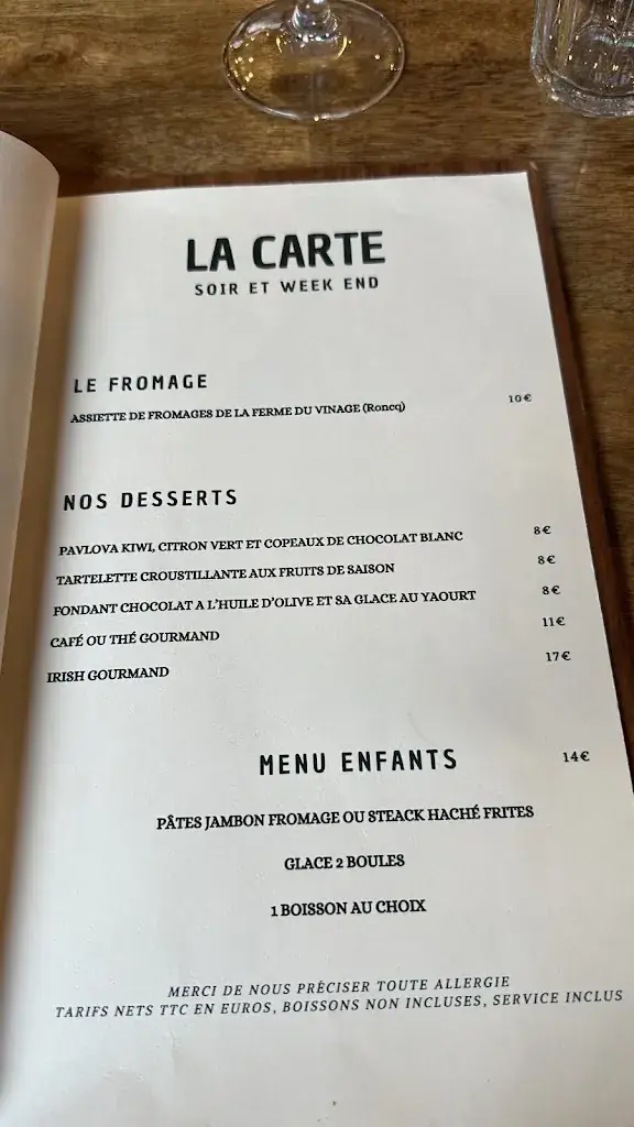 Menu_RESTAURANT LA CABANE DU SEPTENTRION_Marcq-en-Barœul_image_2