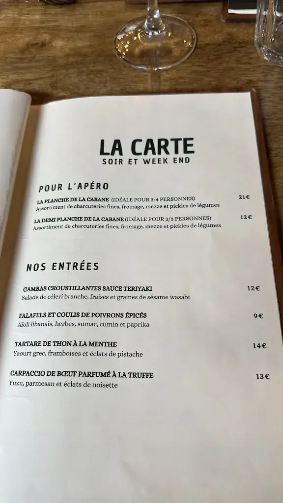 Menu_RESTAURANT LA CABANE DU SEPTENTRION_Marcq-en-Barœul_image_3