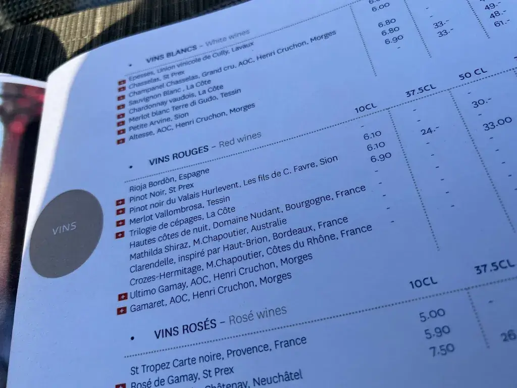 Menu_L OXYGENE RESTAURANT_Lausanne_image_2