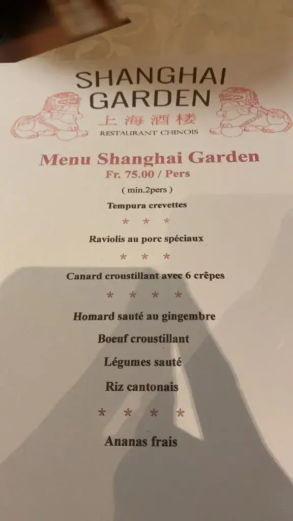 Menü_Shanghai Garden_Bussigny_Bild_1