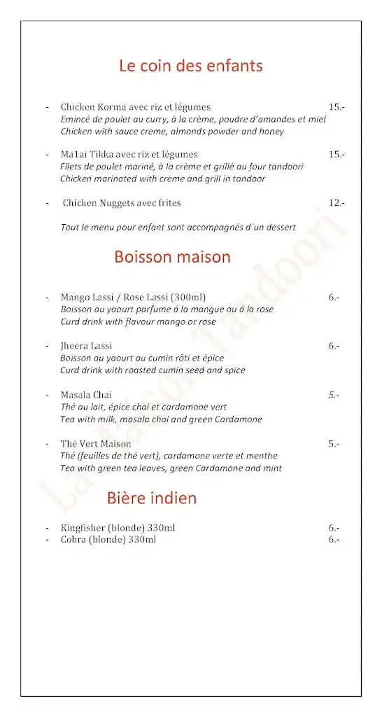 Menu_La Maison Tandoori_Bussigny_image_2