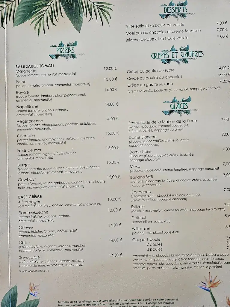 Menu_La Maison de la Dune_Bray-Dunes_image_2