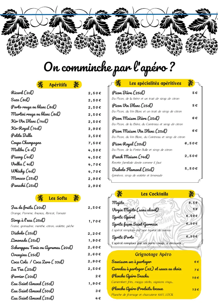 Menu_À l'Estaminet des Dunes_Ghyvelde_image_2