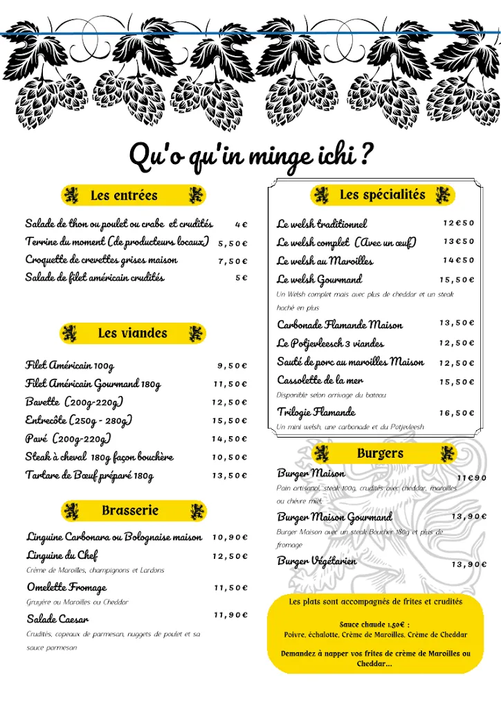 Menu_À l'Estaminet des Dunes_Ghyvelde_image_3