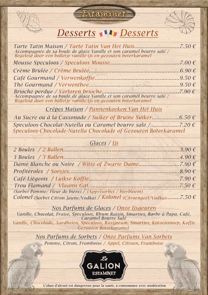 Menü_Estaminet le Galion_Zuydcoote_Bild_2
