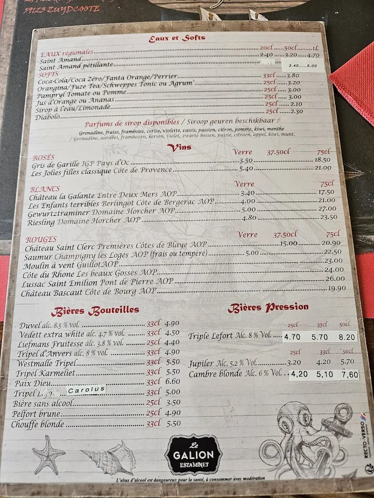 Menü_Estaminet le Galion_Zuydcoote_Bild_4