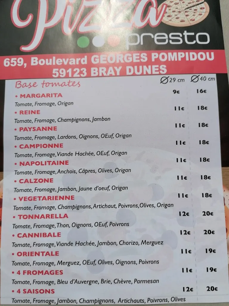 Menu_Pizza Presto_Bray-Dunes_image_1