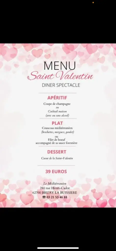 Menu_Restaurant Le Méditerranéen_Bruay-la-Buissière_imagen_1
