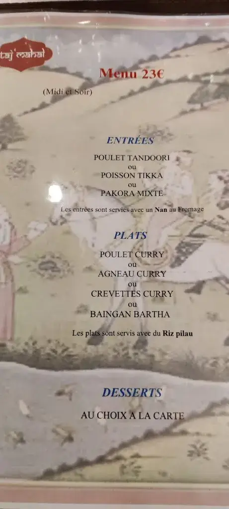 Menu_Taj Mahal - Bruay La Buissière_Bruay-la-Buissière_image_4