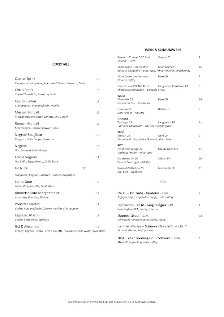 Menu_Capitol Restaurant & Bar_Bern_image_1